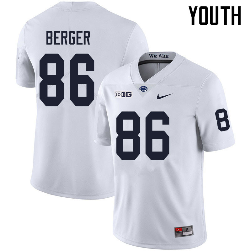 Youth #86 Alec Berger Penn State Nittany Lions College Football Jerseys Sale-White